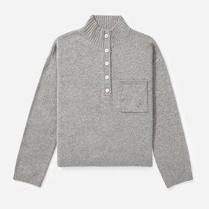Everlane ReCashmere Button Mockneck Sweater XXS